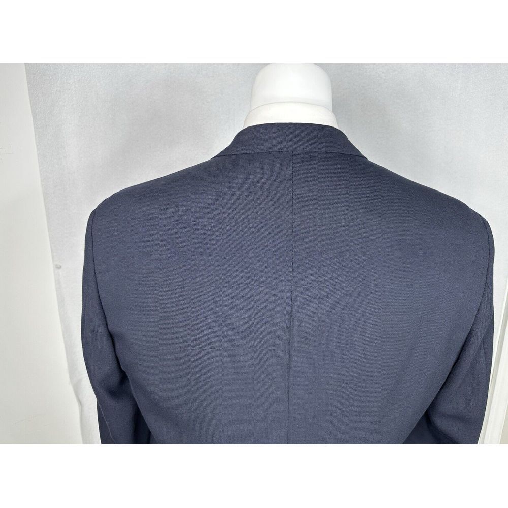 Palm Beach Navy Blue Wimbledon Gold Button Blazer Mens 43L Sport Coat Hopsack - Picture 5 of 14